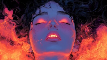 A surreal, artistic depiction of a person struggling with depression and anxiety, hands on their head, surrounded by chaotic and dark elements representing inner turmoil and overthinking.