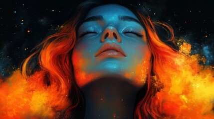 A surreal, artistic depiction of a person struggling with depression and anxiety, hands on their head, surrounded by chaotic and dark elements representing inner turmoil and overthinking.