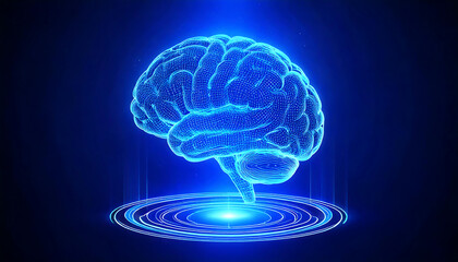 Digital brain concept abstract space 3d visualization futuristic innovation