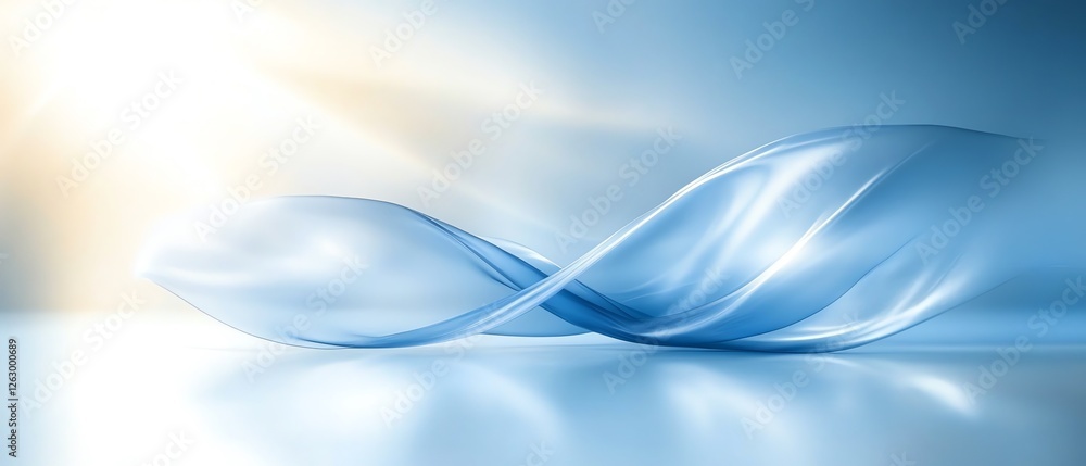 Poster abstract blue flowing waves smooth design background art web soft