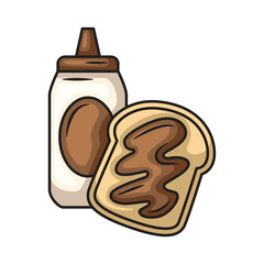 Icon design bread with chocolate jam. Vector design