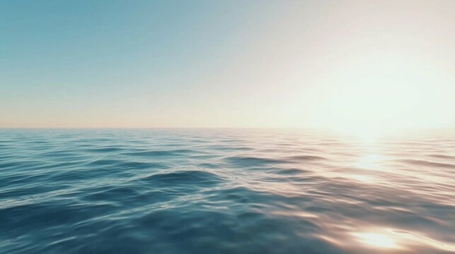 Serene Ocean Water with Gentle Waves and Soft Sunset Light