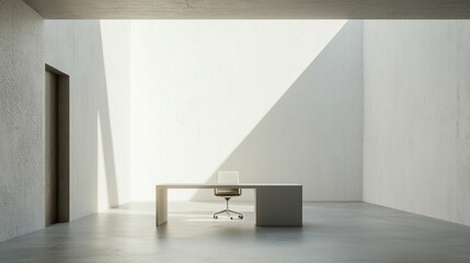 Minimalist Office Space With Natural Light and Simple Design