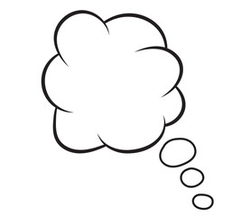 Comic bubble in black and white colors, vector illustration isolated flat icon