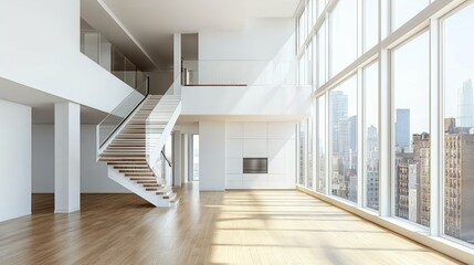 Obraz premium Modern Architectural Interior with Open Space and Natural Light