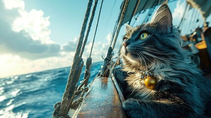 Black Cat's Journey A stealthy feline embarks on an adventurous voyage with a renowned explorer, witnessing historical events unfold across the high seas.