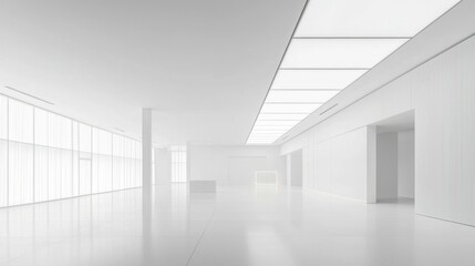Obraz premium Minimalist Interior Space with Bright Lighting and Clean Lines