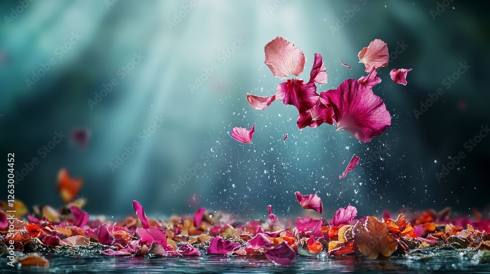 Aufkleber falling petals of thought in a silent realm nature artistic capture tranquil environment close-up vi
