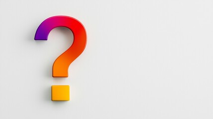 A vibrant, colorful question mark symbol against a simple background, representing curiosity and inquiry in a visually appealing way.