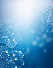 White and light blue gradient background with a molecular design, perfect for medical and scientific themes.
