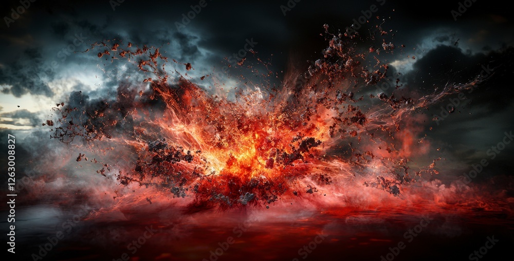 Poster emotional explosion of longing abstract art digital creation dramatic atmosphere close-up perspectiv