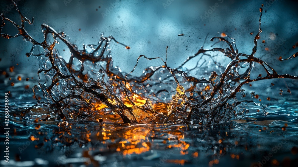 Poster aquatic artistry dynamic water splash and high-resolution fluid motion in an underwater environment