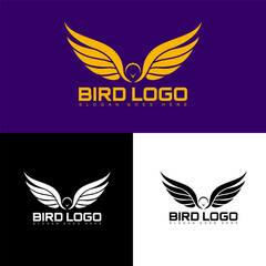 Wings Bird logo design for modern business simple minimalist and clean design