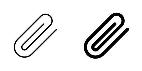 Attachment clip vectors icons set in filled and strokes on white background