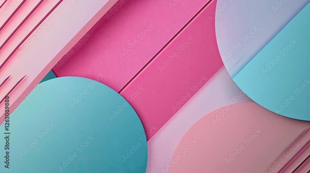 Aufkleber minimalistic background with overlapping geometric shapes and soft pastel colors, clean and simple.