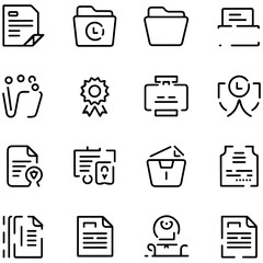 Document set of web icons in line style. Documents linear icon collection......................................