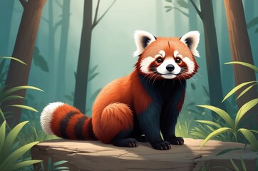 Artistic minimalist cartoon colorful fantasy animal character portrait, magical dreamy nursery decor story book illustration artwork, nature theme texture design.