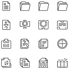 Document set of web icons in line style. Documents linear icon collection..............