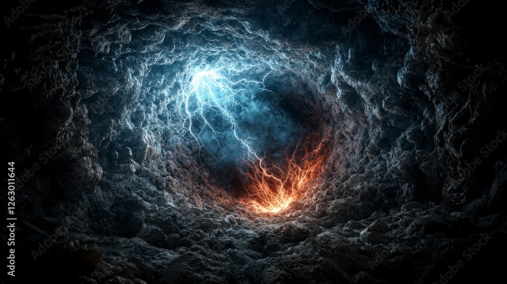 Aufkleber chaos and calm the void devouring whispers of disorder nature abstract art ethereal dramatic scene