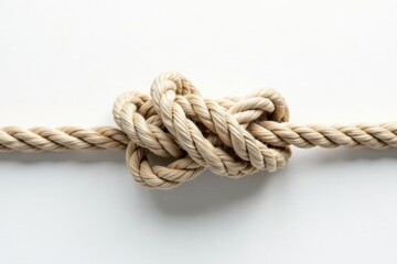 Obraz premium Severed rope, unraveling noose, white backdrop , image, isolated