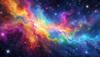 Fototapeta premium Vibrant Nebula Space Art Print Colorful Cosmic Galaxy