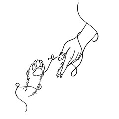 Hand and Paw Outline
