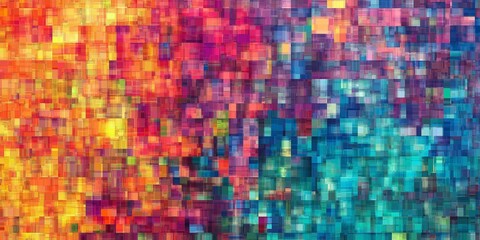 Fototapeta premium Abstract background featuring colorful pixels arranged in a mosaic creating a futuristic atmosphere with smooth gradients and vibrant tones perfect for digital art