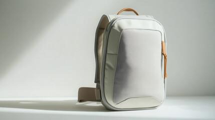 Stylish urban travel backpack in neutral tones ideal for daily commuting or short trips