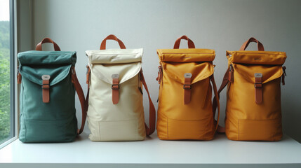 Stylish urban travel backpack in neutral tones ideal for daily commuting or short trips