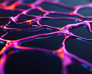 A vibrant, abstract close-up of colorful, flowing liquid patterns on a dark surface, showcasing intricate textures and reflections.