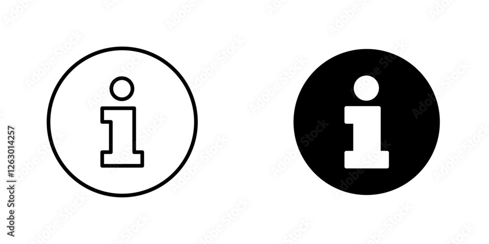 Poster info vectors icons set in filled and strokes on white background