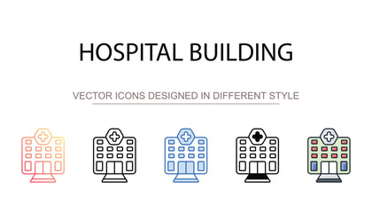 Hospital Building icon design with white background stock illustration