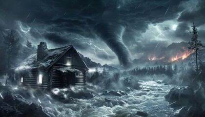 An old house at the epicenter of all natural disasters.
