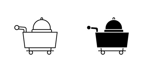 Room service vectors icons set in filled and strokes on white background