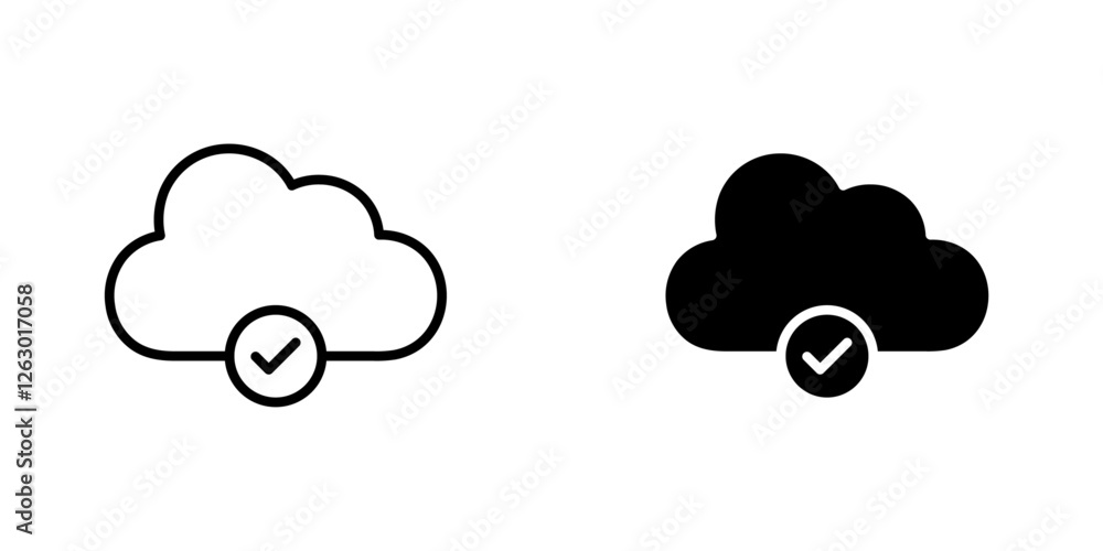 Poster saved to drive vectors icons set in filled and strokes on white background