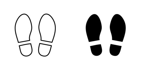 Soles vectors icons set in filled and strokes on white background