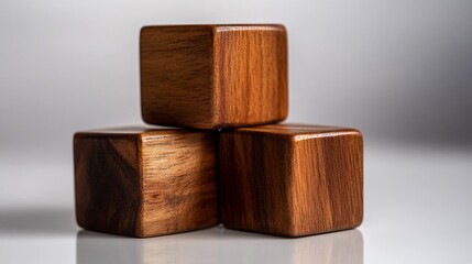 Three Wooden Cubes Stacked: A Study in Simplicity and Texture