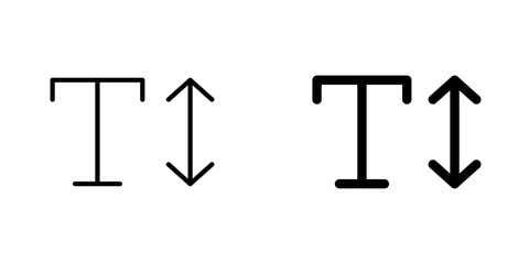 Text vectors icons set in filled and strokes on white background