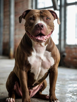 Um pitbull robusto e musculoso