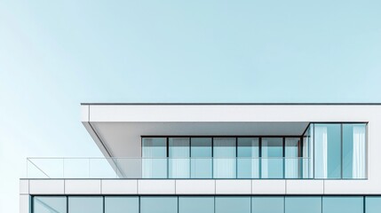 Obraz premium Modern Minimalist Architecture: A Study in Clean Lines and Sky
