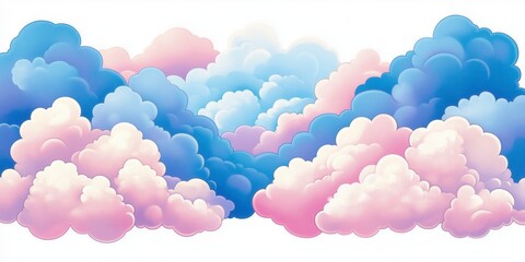 Colorful Dreamy Clouds in Soft Pastel Shades for Creative Backgrounds