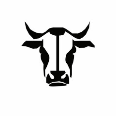 Cow head black and white