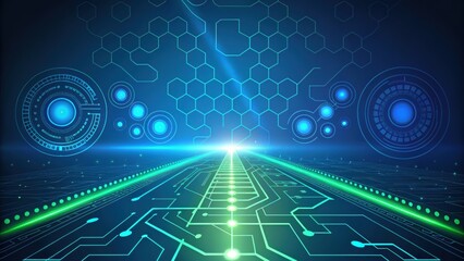 Futuristic technology background with glowing lines and dynamic light effects. Perfect for digital innovation, data visualization, and high-tech concepts