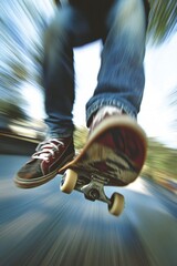 Adrenaline Rush: Skateboarding at High Speed