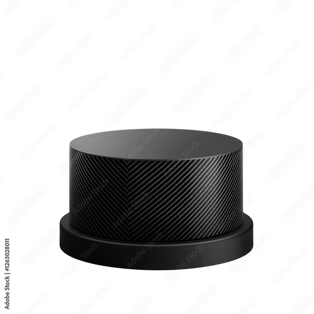 Poster black round product display stand with modern design for showcase and presentation purposes in digit