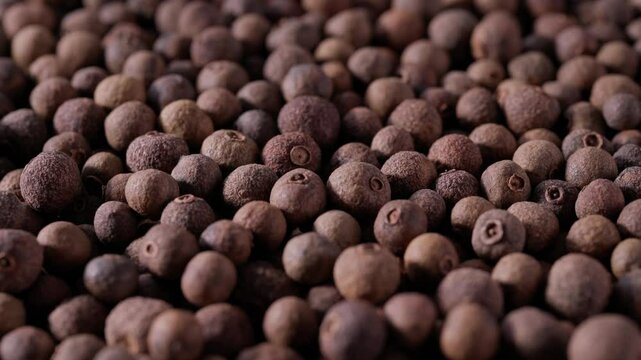 Close-up of allspice or Jamaican pepper.Allspice background.