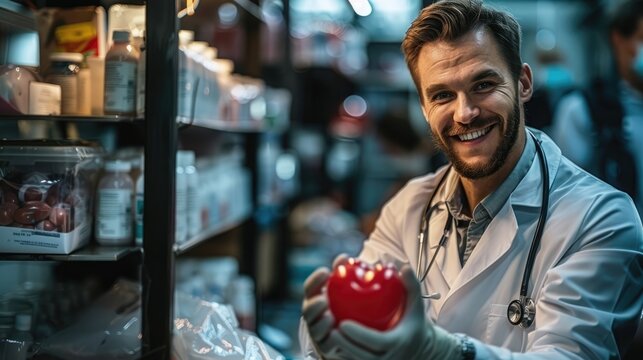 donor donating bio materials in hospital . World donor day concept .