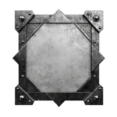Decorative Metal Frame with Rivets and a Blank Center for Custom Artwork or Text Display