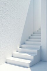 Clean white stone staircase, wall, building Minimalist architecture , simple, texture