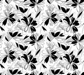 Seamless abstract pattern. Flowers pattern design.